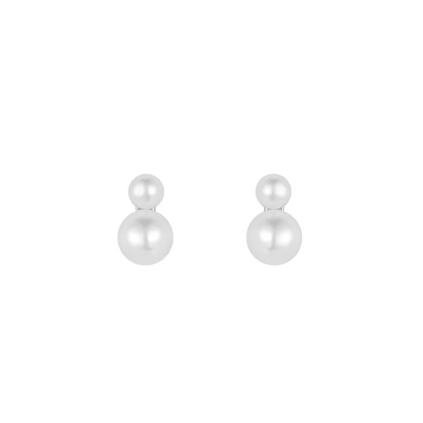 Sølv ørestikker med dobbelt perler