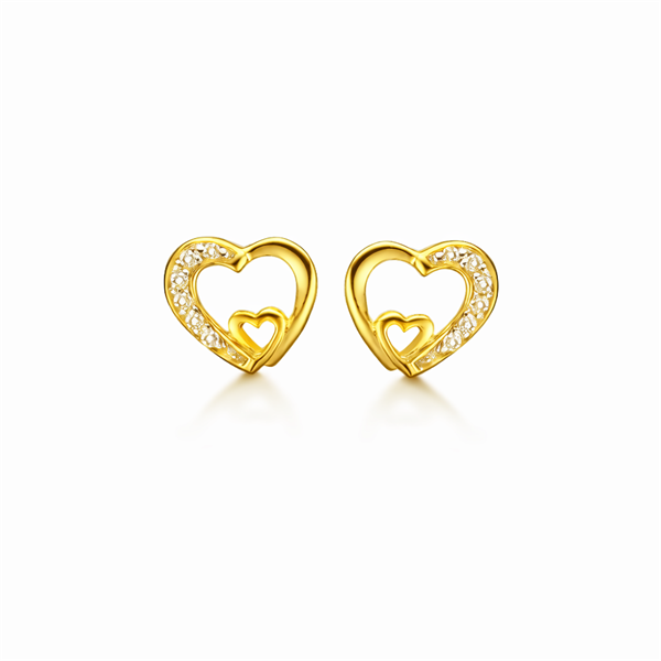 Ørestikker i forgyldt sølv med zirkonia, 7 x 10 mm – Støvring Design