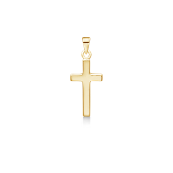 Vedhæng i forgyldt sølv med kors, 10 x 18 mm – Støvring Design