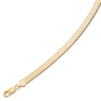 Forgyldt slange halskæde 5,4 mm bred og 50 cm lang
