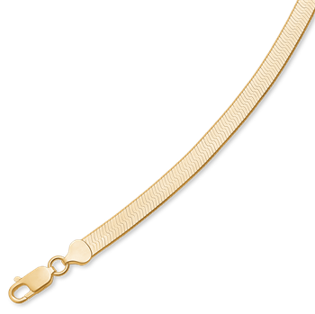 Forgyldt slange armbånd 7,0 mm bred og 18 cm lang