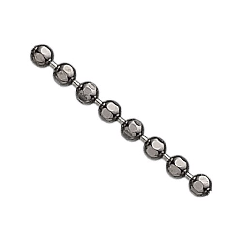 Kugle Facet halskæde i sort rhodineret sølv på 1,2 mm og længde 60 cm