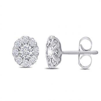 Florea ørestikkere, med i alt 0,26 ct Diamant i 14 kt hvidguld