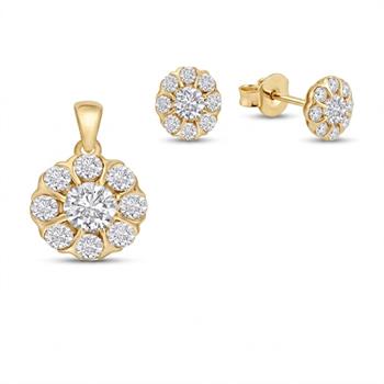 Florea smykkesæt, med i alt 0,505 ct Diamant i 14 kt guld