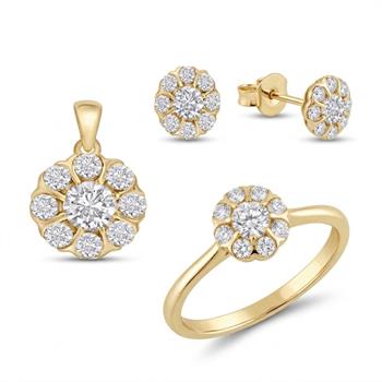 Florea smykkesæt, med i alt 0,75 ct Diamant i 14 kt guld