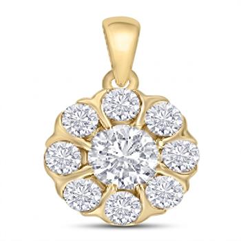 Florea vedhæng, med i alt 0,245 ct Diamant i 14 kt guld