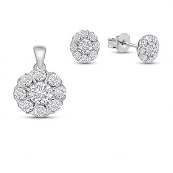 Florea smykkesæt, med i alt 0,505 ct Diamant i 14 kt hvidguld