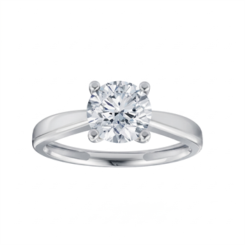 Luxury Solitaire fingerring, med i alt 1,00 ct Labgrown diamant i 14 kt hvidguld