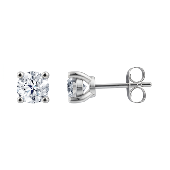 Luxury Solitaire ørestikkere, med i alt 1,00 ct Labgrown diamant i 14 kt hvidguld