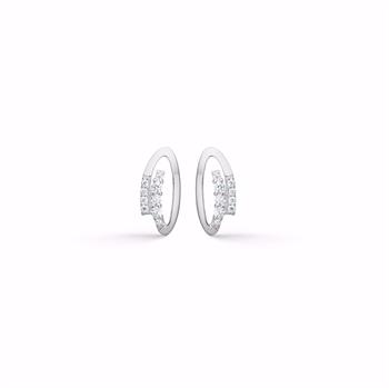 925 sølv creoler med zirkonia 1 cm