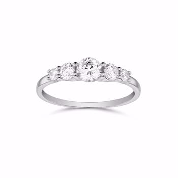 Sølv zirkonia ring i rhodineret sølv