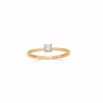 8 kt guldring med zirkonia