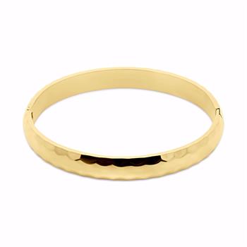 CO88 guldfarvet hamret armring i stål 18 cm