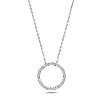 Ø 16 mm Cirkel Diamonds Cirkel vedhæng med 31 x 0,01 ct i 14 kt hvidguld