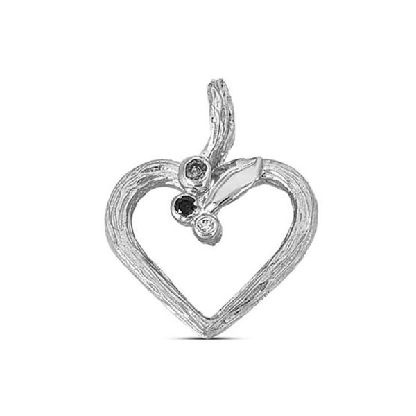 Nature vedhæng med 3 x total 0,12 ct i 14 kt hvidguld