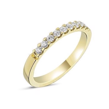 Memories by Nuran, 14 karat guld 2,5 mm ring med 9 x 0,03 ct brillanter, ialt 0,27 ct