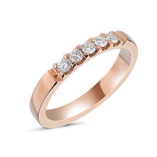 Elegant Nuran 14 karat rosaguld fingerring med 0,25 carat diamant