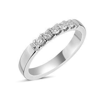 Elegant Nuran 14 karat hvidgulds fingerring med 0,25 carat diamant