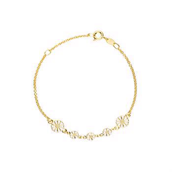Armbånd med marguerit i forgyldt sterling sølv, 2x7,5 mm – Lund Copenhagen