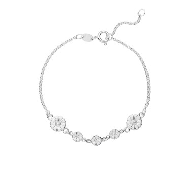 Armbånd med marguerit i sterling sølv, 19 cm – Lund Copenhagen