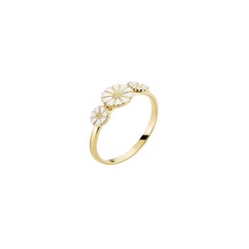 Ring med marguerit i forgyldt sterling sølv – Lund Copenhagen