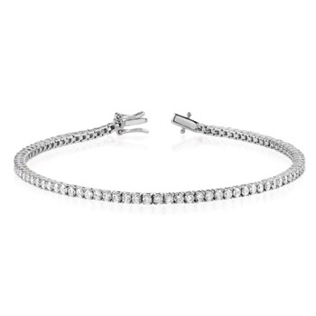 Model MB-505-s, Tine armbånd i sølv med zirkonia fra MerlePerle 18 cm i Sterling sølv