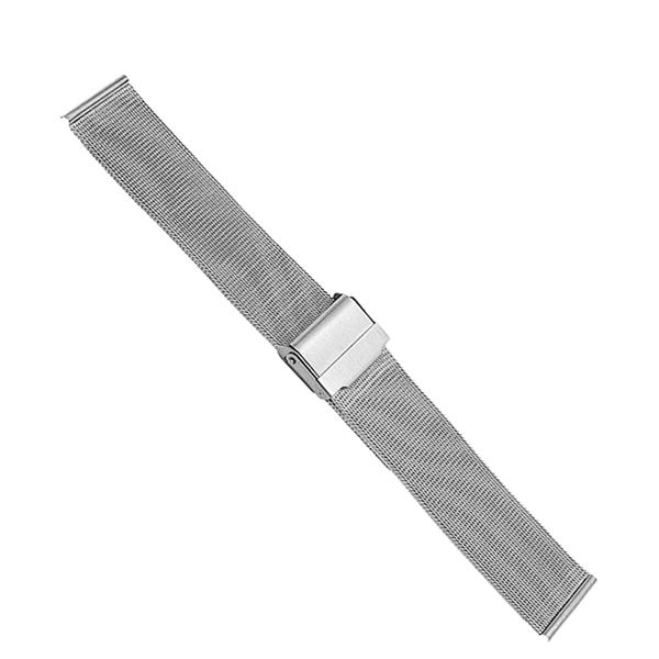 Urlænke stål milanaise mesh med glidelås, 20 mm – urrem fra Houmann