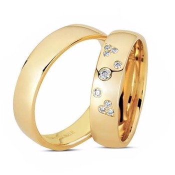Nuran vielsesring i 8 karat guld med 0,10 ct diamanter – A3434-8G