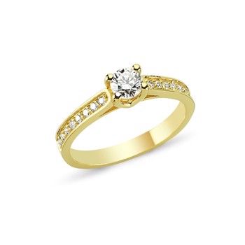 Bella gulds fingerring med 0,15 - 0,43 carat diamanter