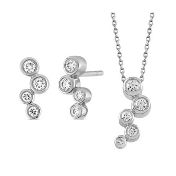 Nuran ørestikker i 14 karat hvidguld med 0,455 ct diamanter – Ø1060-030-14HV-V1060-0155-14HV