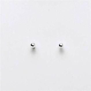 Sølv kugle ørestikker, 2 mm kugle