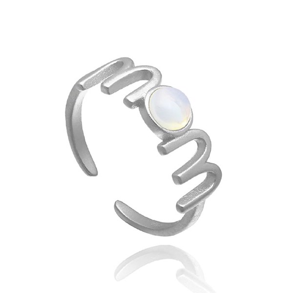 Model R-8087-S, fingerring Smuk sølv ring med MOM og flot opal fra danske WiOGA fra WiOGA