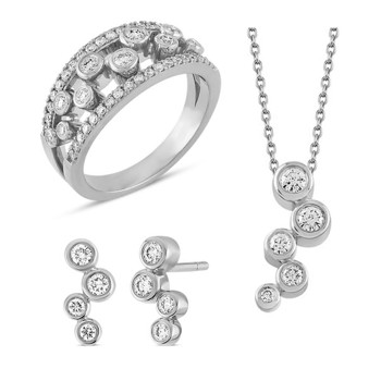 Nuran ørestikker i 14 karat hvidguld med 1,125 ct diamanter – R1060-067-14HV-Ø1060-030-14HV-V1060-0155-14HV