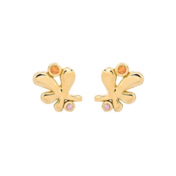 Rabinovich SUNSET forgyldt sterling sølv øreringe med orange, gul og pink safir