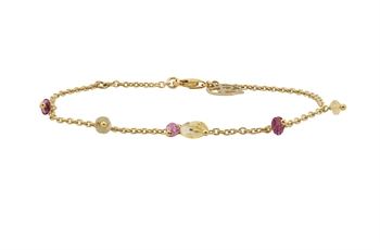 Rabinovich Tinted Heart armbånd i forgyldt sterling sølv med citrin og pink turmalin