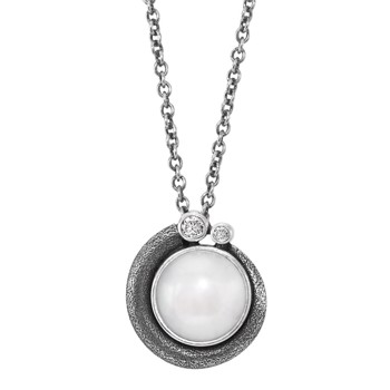 Rabinovich Devine White collier i sterling sølv med ferskvandsperle og zirkonia