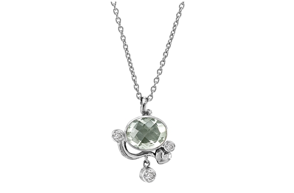 Rabinovich Lovely collier i sterling sølv med prasiolit og topas