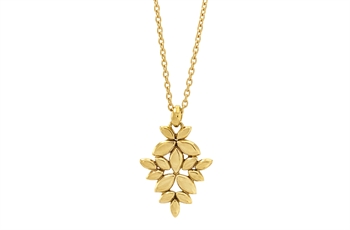 Rabinovich Kaleidoscope collier i forgyldt sterling sølv med bladmotiv