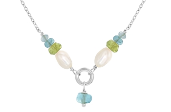 Sølv collier, peridot - Cordelia