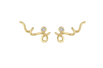 Rabinovich Sweet Twist ørestikker i 14 kt guld med 0,02 ct diamant