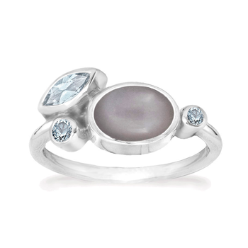 Rabinovich MOONLIGHT sterling sølv ring med månesten og topas