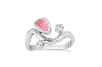 Sølv ring - Pink Willow