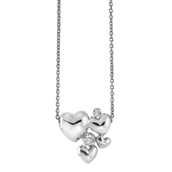 Rabinovich Heart Alliance collier i oxideret sterling sølv med zirkonia