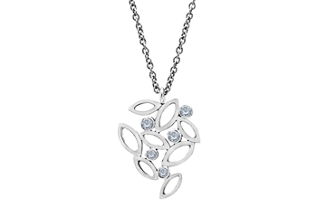 Rabinovich Artistic Bunch collier i sterling sølv med skyblå topas