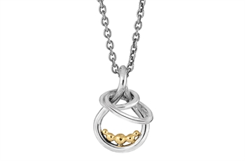 Rabinovich Golden Bubbles collier i sterling sølv og 14 kt guld