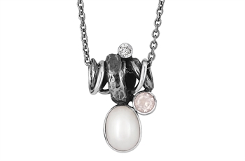 Rabinovich Glamorous Pearl collier i sterling sølv med ferskvandsperle