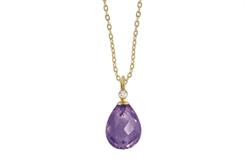 Rabinovich Contessa collier i 14 kt guld med ametyst og diamant