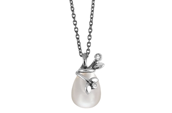 Rabinovich Adorable Lace collier i sterling sølv med ferskvandsperle og zirkonia