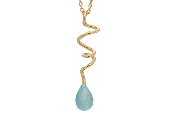 Forgyldt collier, calcedon - Soft Line