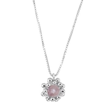 Rabinovich Caring Nest collier i sterling sølv med pink ametyst